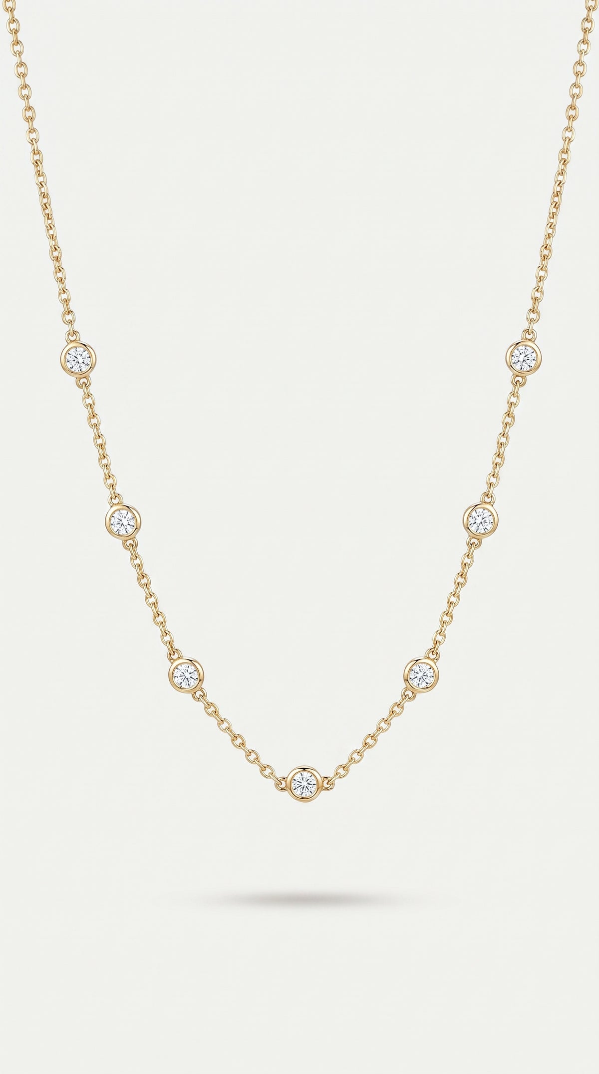 Levendi Pure Line - 12 Diamonds Marquise Oval Set Fine Necklace — Levendi Jewellers