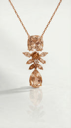 Neptune's Garden - Morganite & Champagne Diamond Pendant