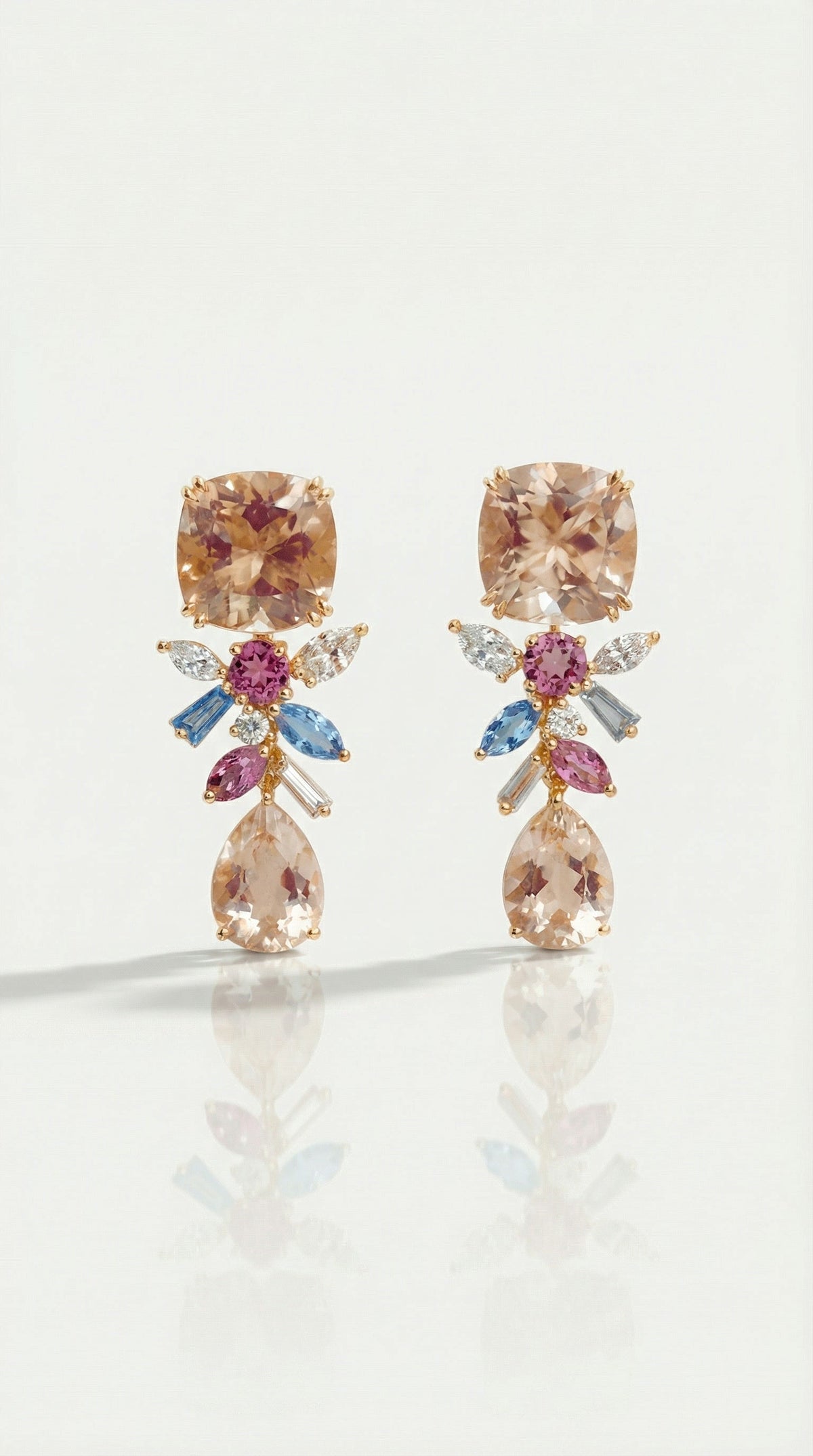 Neptune's Garden - Morganite Earrings 8.26 ct
