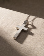 Nicholas - Large White Gold Cross and Matt Finish — Levendi Jewellers