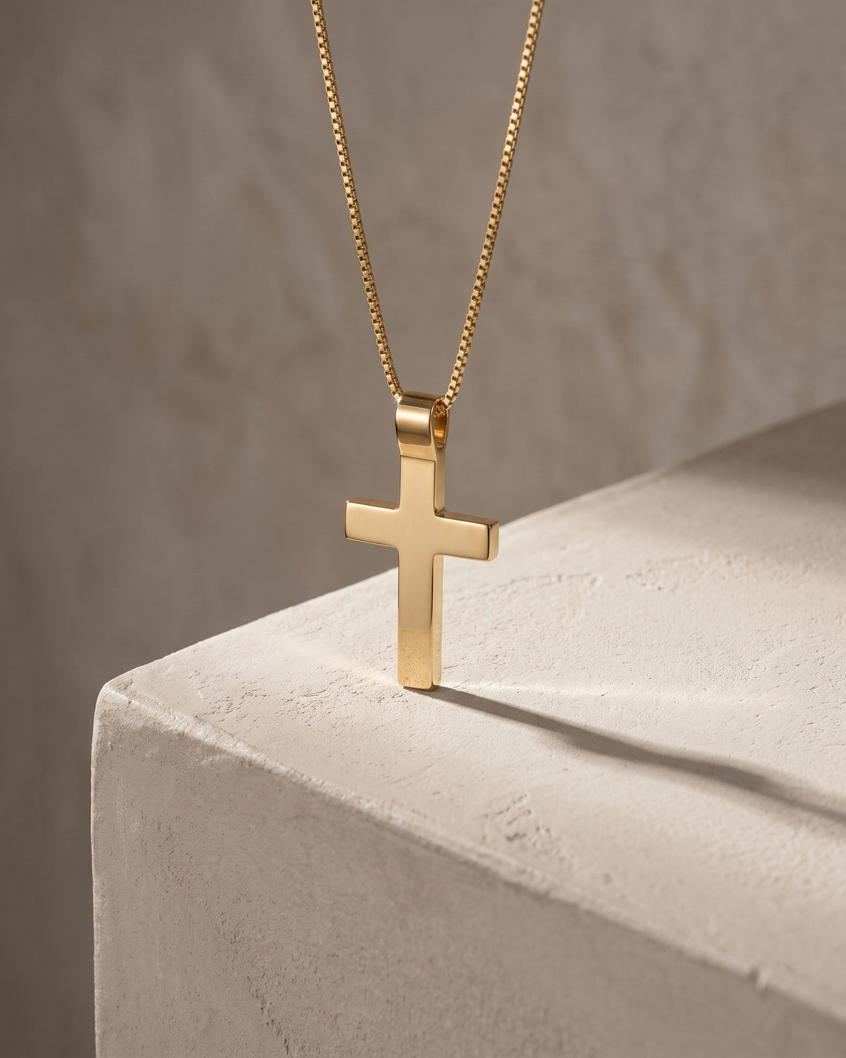Nicholas - Large Yellow Gold Cross and Matt Finish — Levendi Jewellers