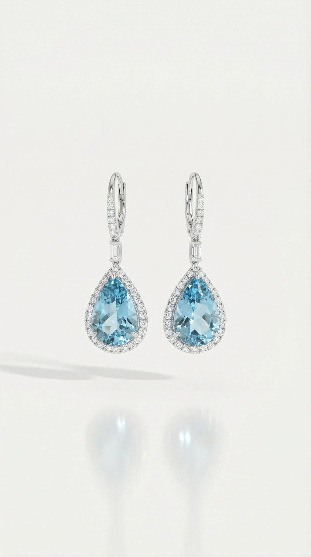 Ocean Impress Aquamarine & Diamond Earrings