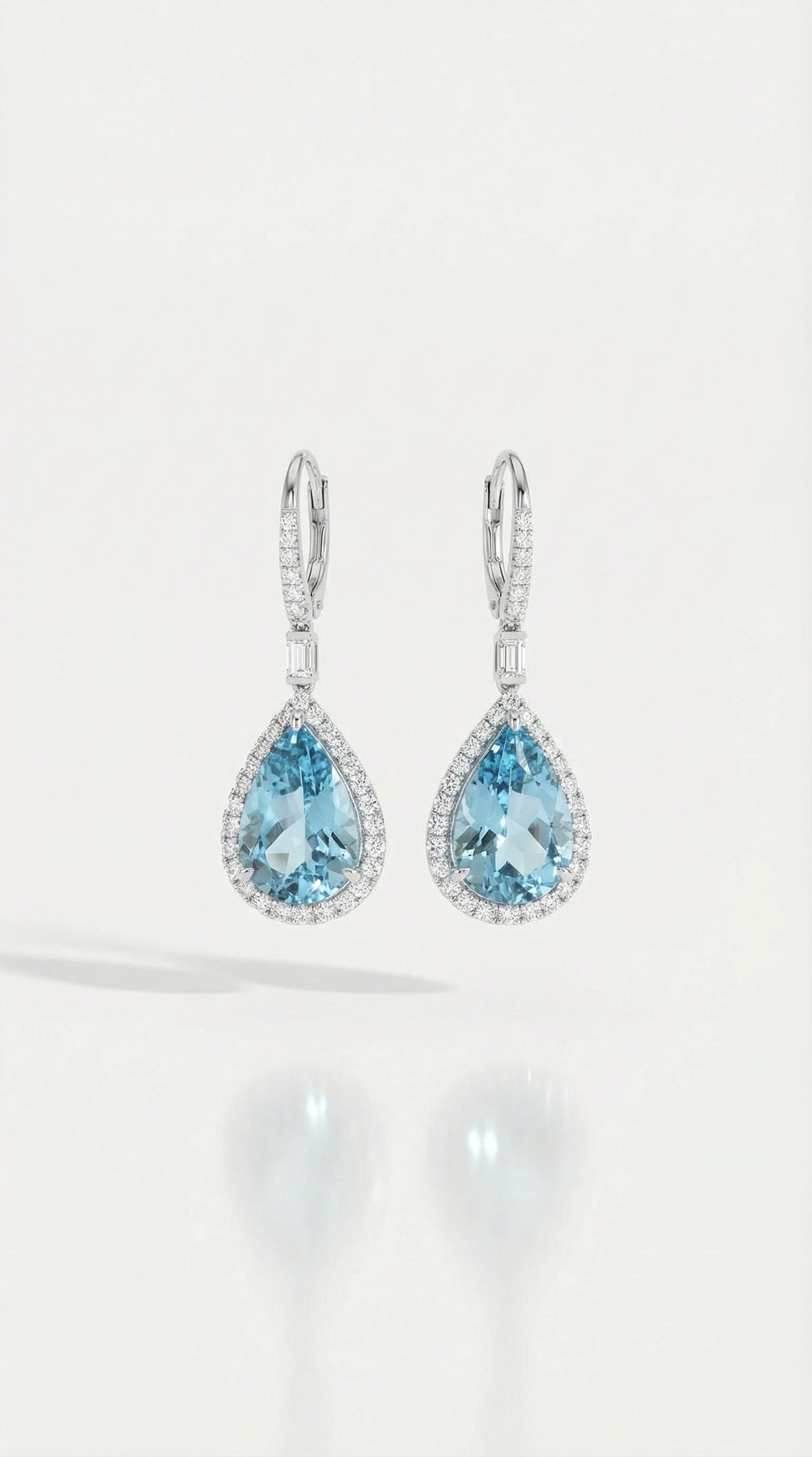 Ocean Impress Aquamarine & Diamond Earrings