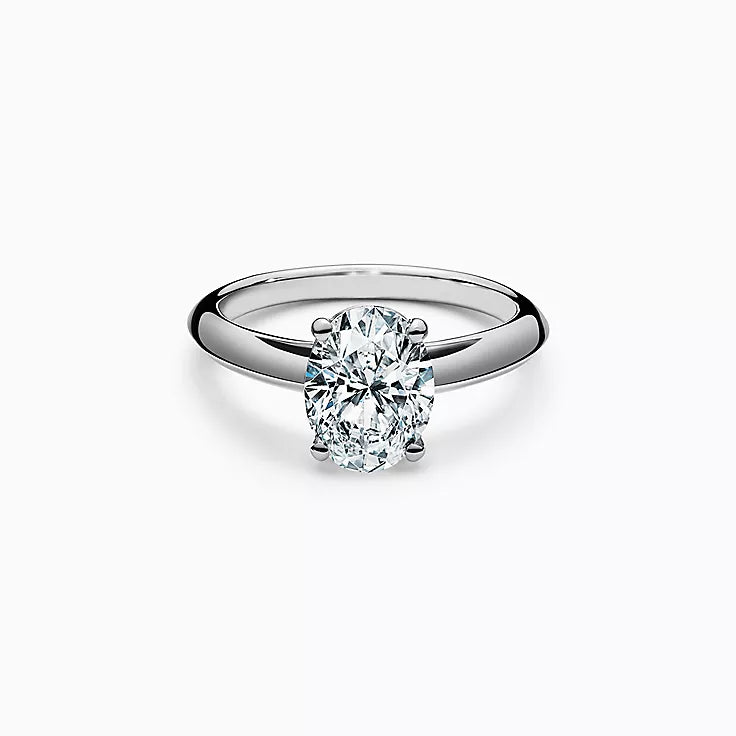 Classic Oval Plain Band Engagement Ring