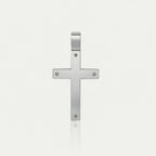 Peter - Medium White Gold Cross and Matt Finish