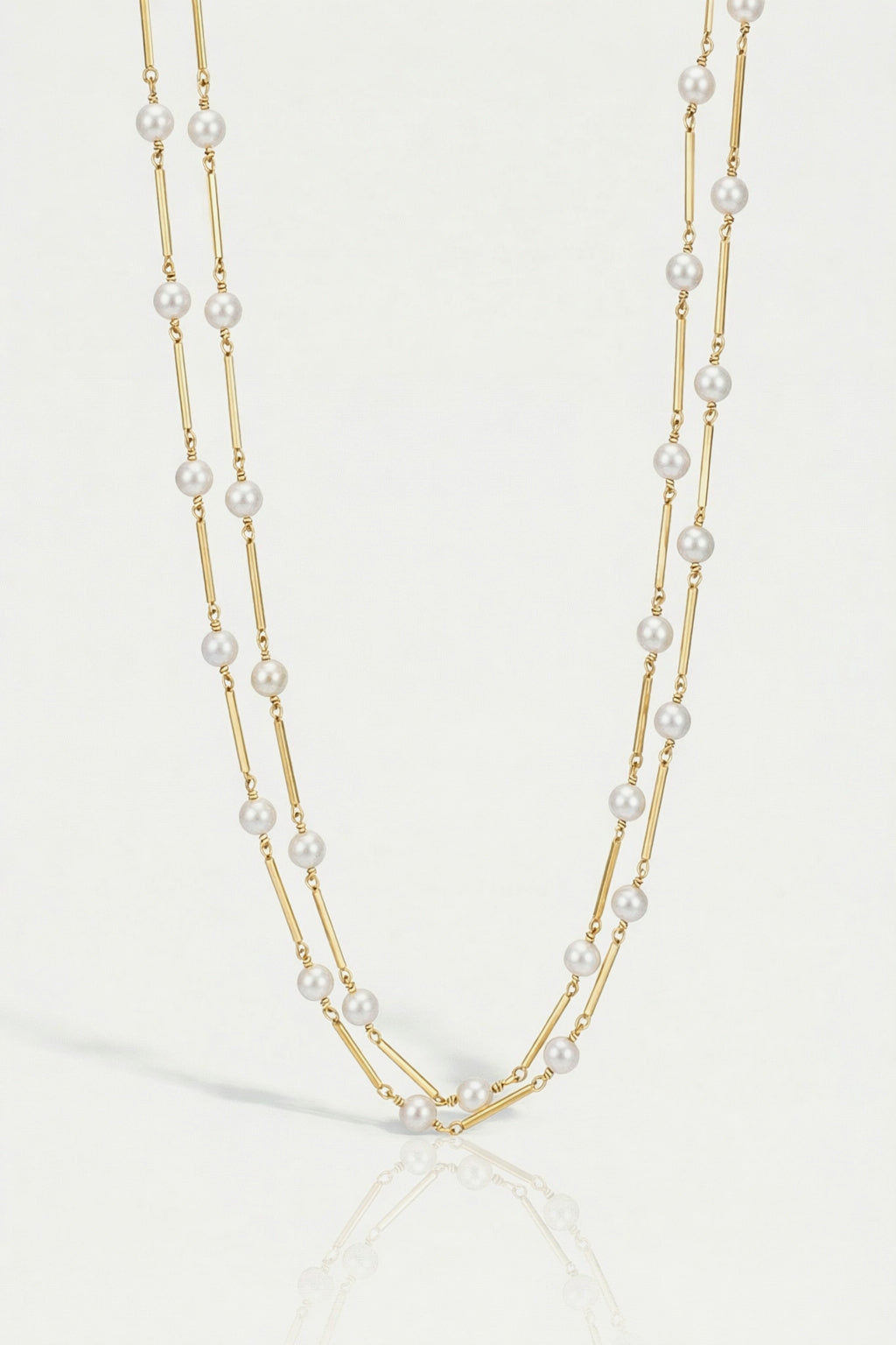 Akoya & Gold Bar Pearl Detachable Long Strand