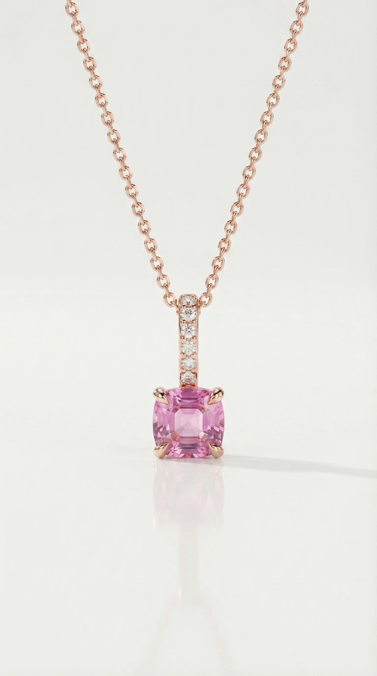 Pink Sapphire Rose Gold Necklace