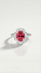Pink Tourmaline & Diamond Ring