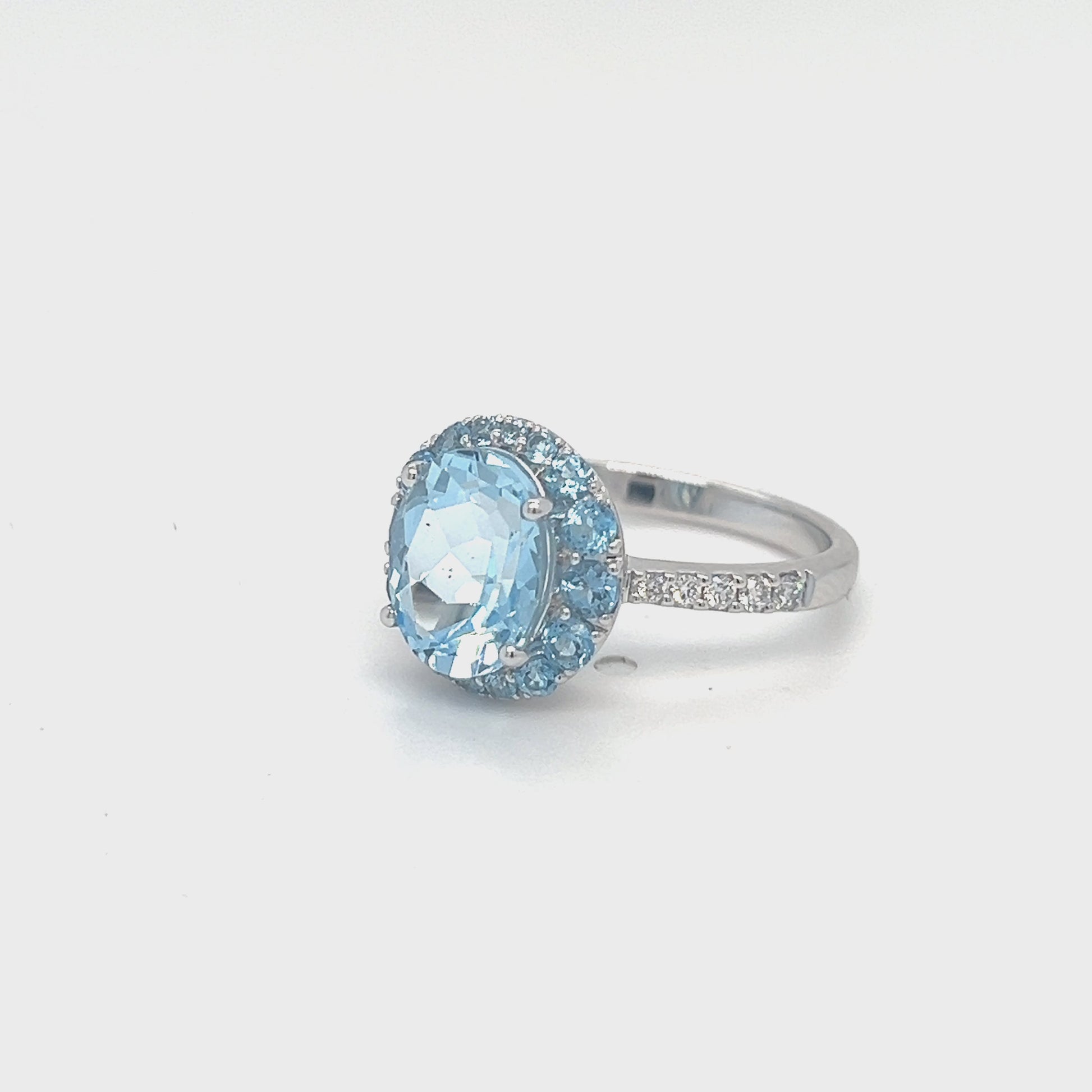 Sky Blue Topaz & Diamond Ring