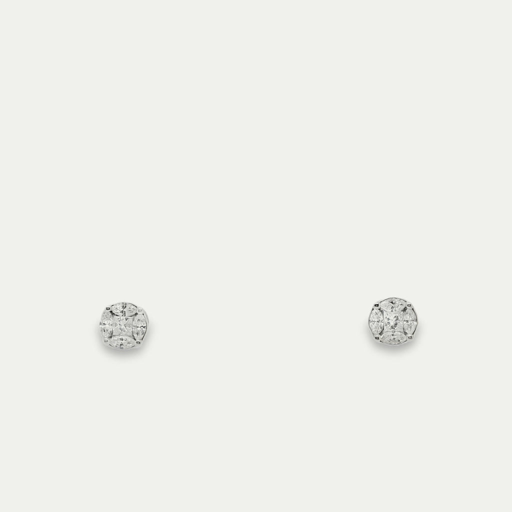 Princess cut Diamond Halo Studs