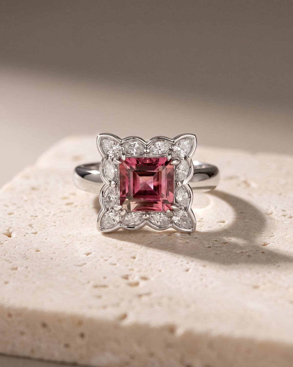 Princess Cut Tourmaline & Diamond Ring — Levendi Jewellers