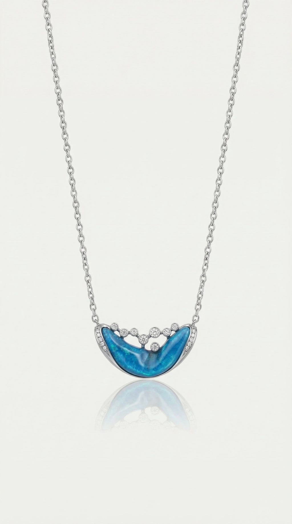 Pure Line - Black Opal & Diamond Pendant