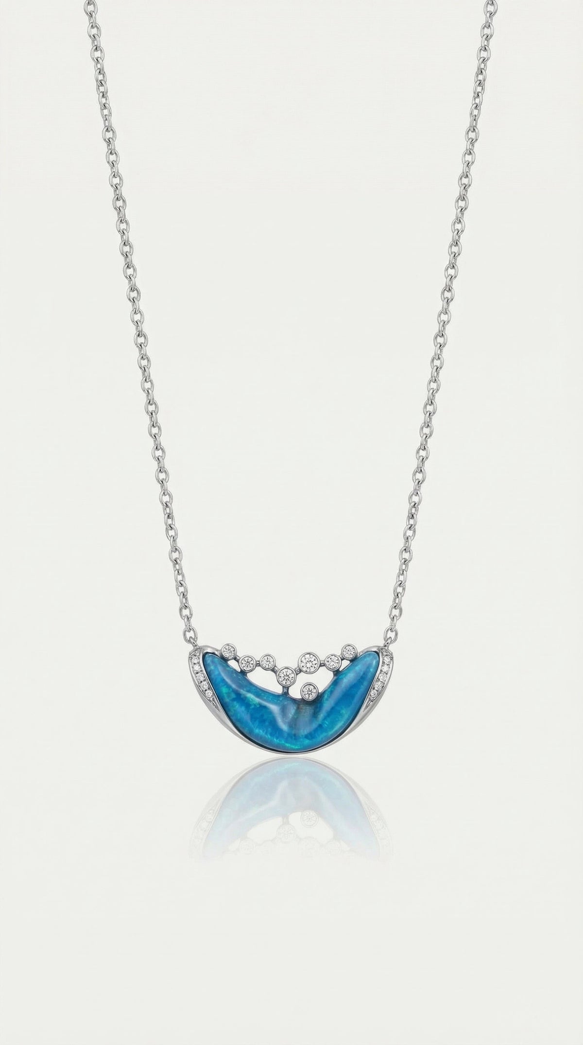 Pure Line - Black Opal & Diamond Pendant