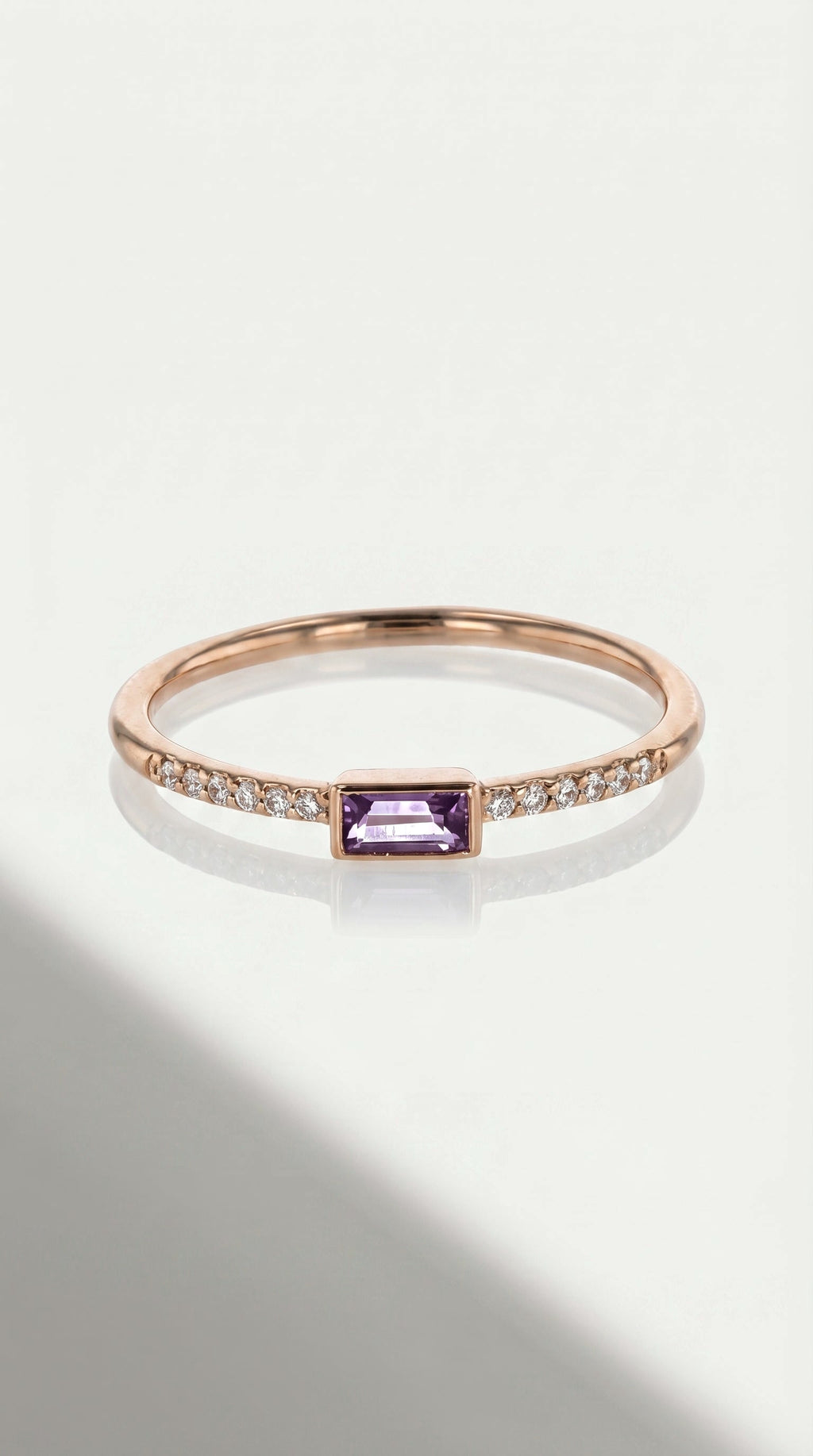Rainbow Gemstone Lavender Amethyst Petite Ring