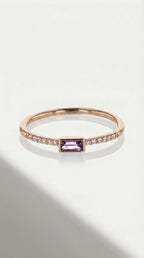 Rainbow Gemstone Lavender Amethyst Petite Ring