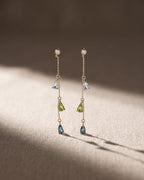 Rainbow Gemstones Drop Pear Shape Earrings — Levendi Jewellers