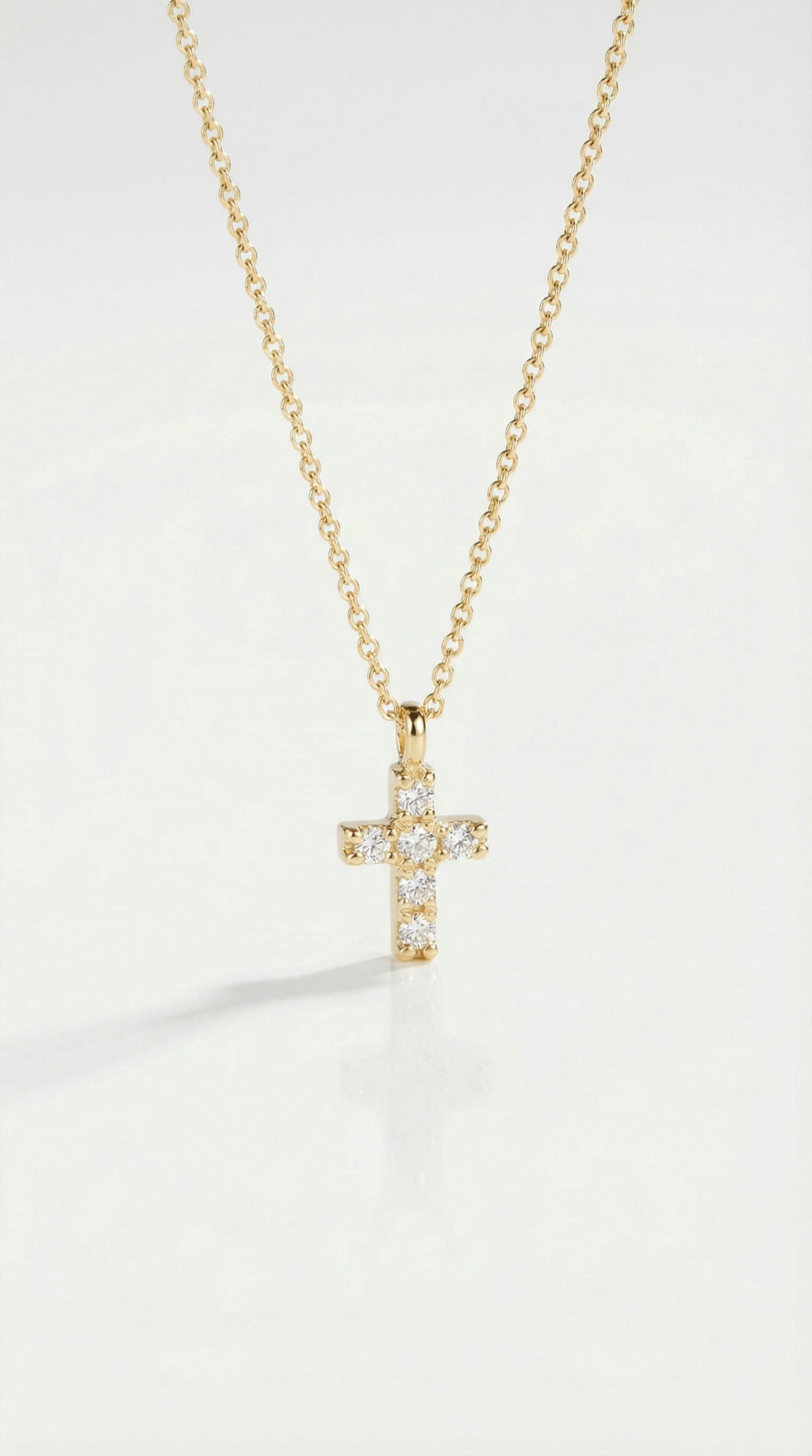 Thea - Mini Yellow Gold Diamonds Cross