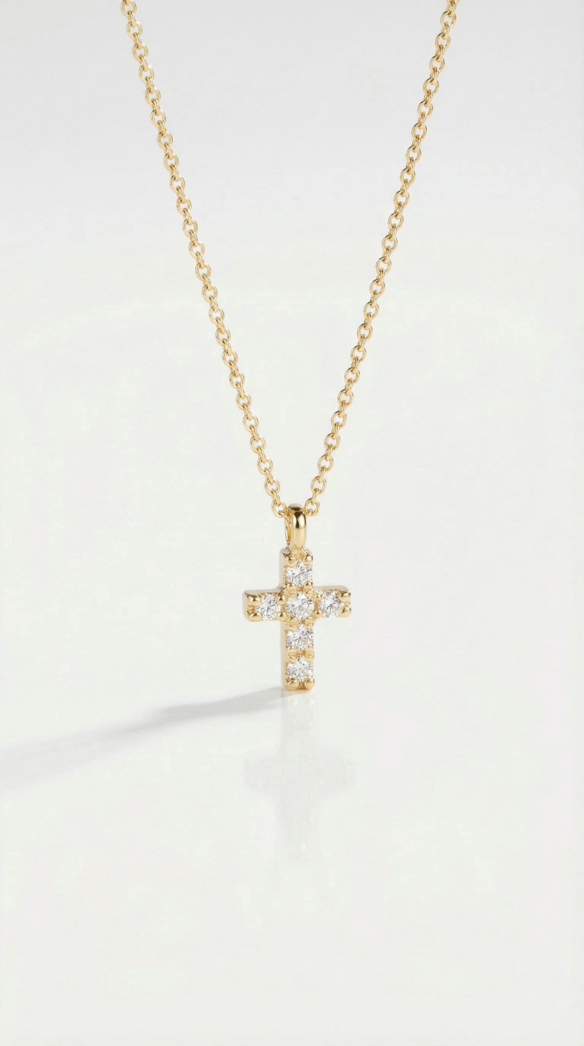 Thea - Mini Yellow Gold Diamonds Cross
