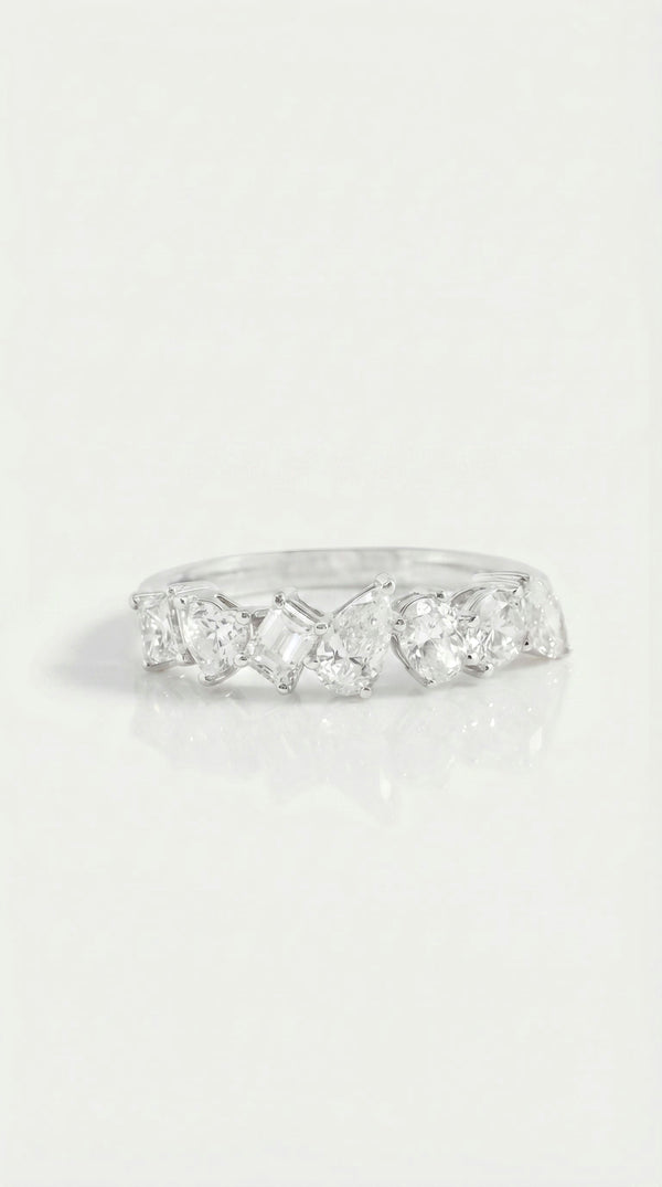 Symphony of Facets - White Gold Diamond Ring