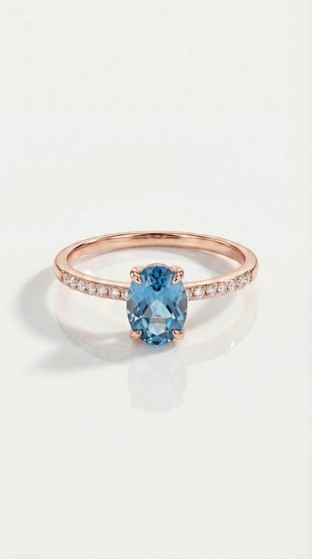 Rainbow  Blue Topaz & Diamond Fine Ring