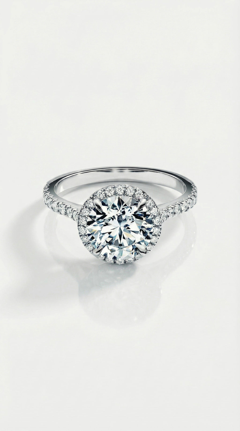 Levendi Classic - Round Brilliant Cut Halo Engagement Ring