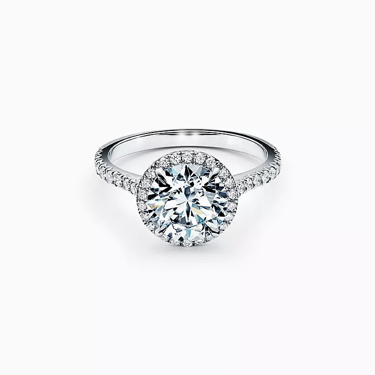 Classic Round Brilliant Cut Halo Engagement Ring