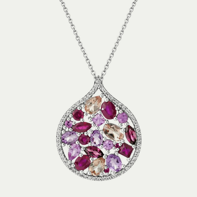Mosaïque Éternelle Sapphires and Rubies Pendant