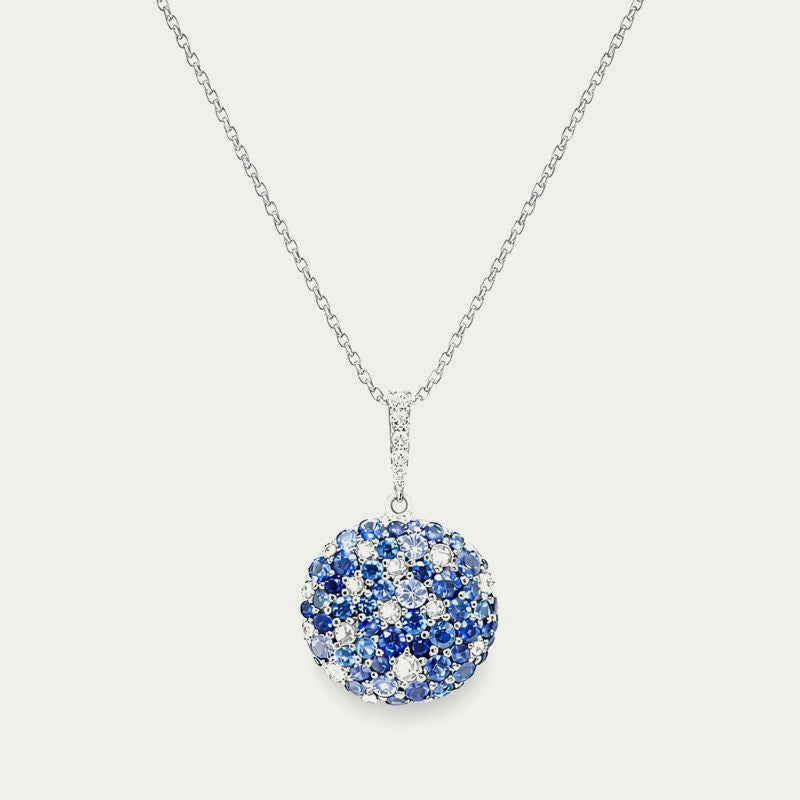 Sapphire & Diamond Disco Ball Pendant
