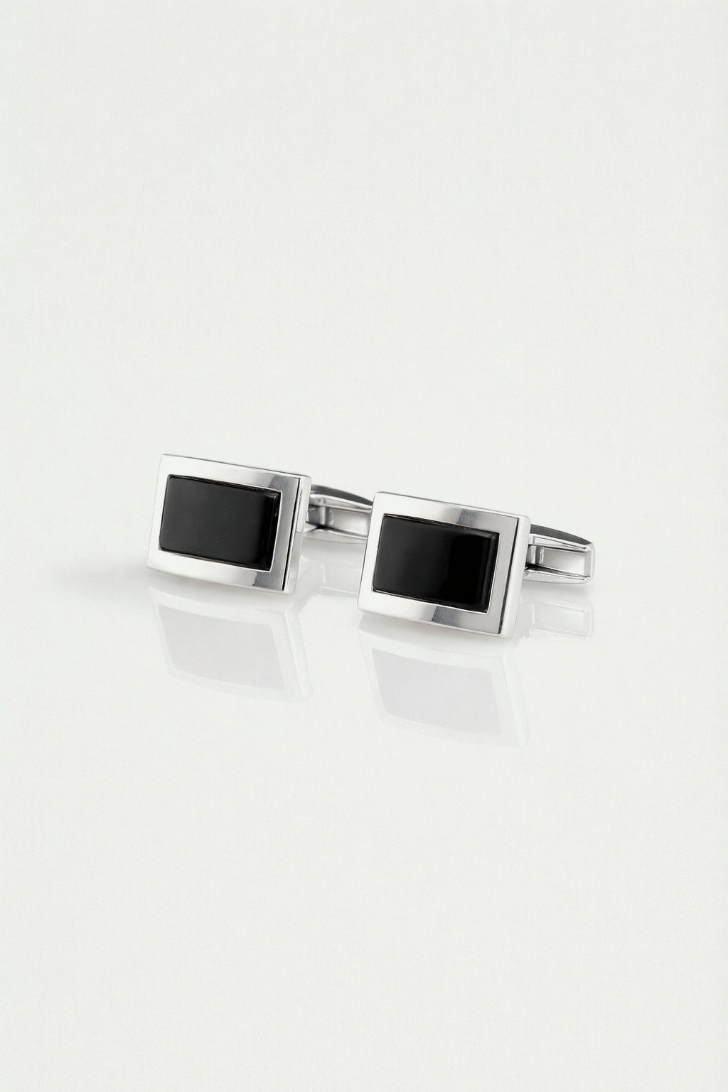 Silver Square Onyx Cufflinks