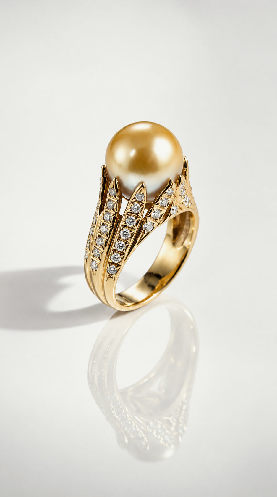 Sea Sovereign Yellow Gold South Sea Pearl Cocktail Ring