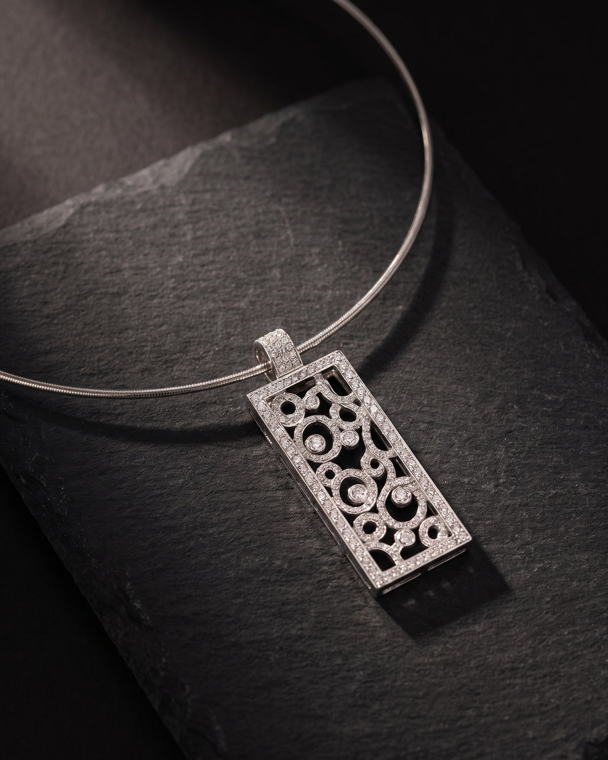 The Art Deco Diamond Pendant 2.67ct — Levendi Jewellers