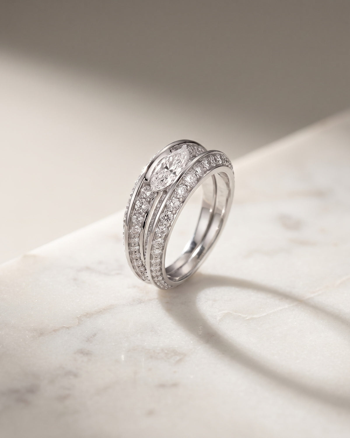The Oyster  - Marquise Diamond Ring — Levendi Jewellers