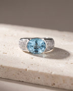 The Riviera Oval - Aquamarine Diamond Ring — Levendi Jewellers