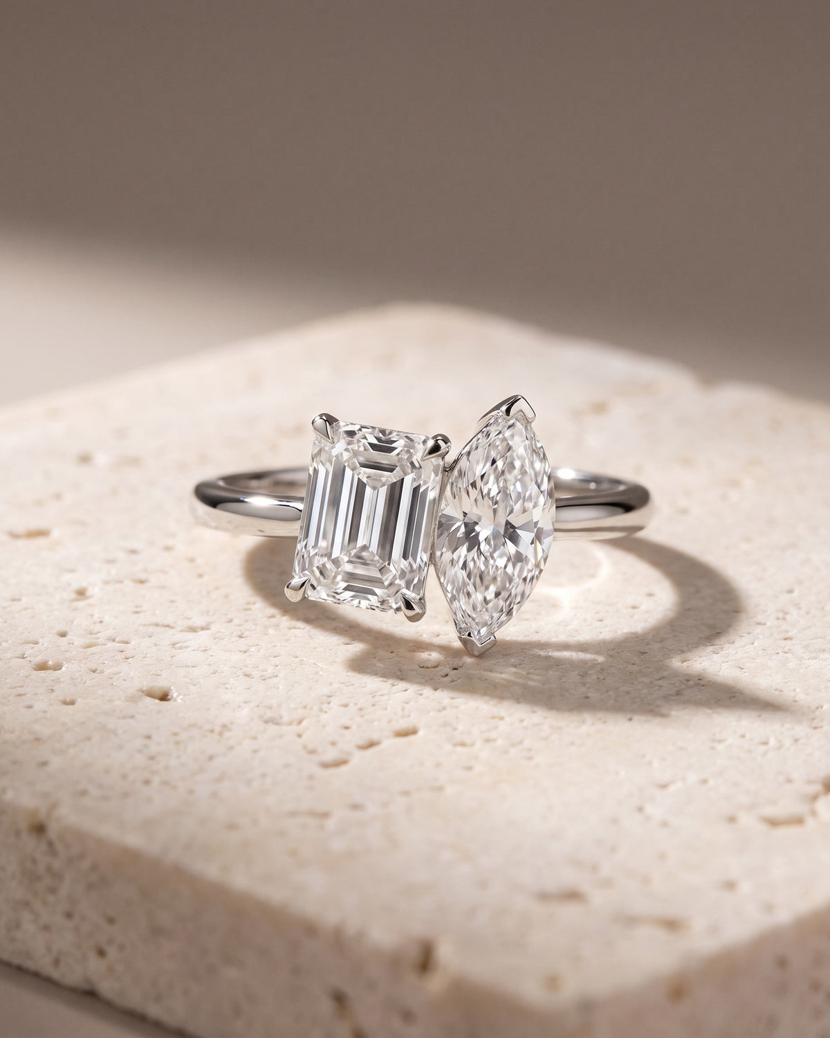 Toi & Moi - Marquise and Emerald Cut Diamond — Levendi Jewellers