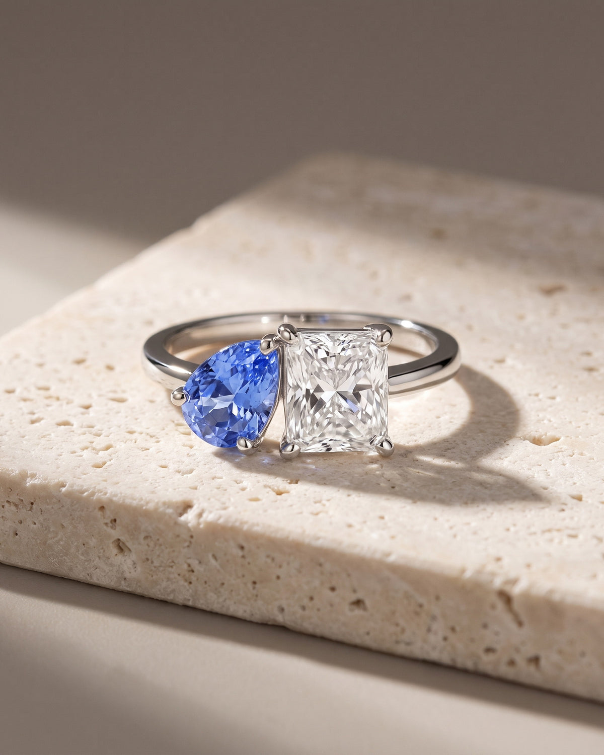 Toi & Moi - Pear and Emerald Cut Diamond — Levendi Jewellers