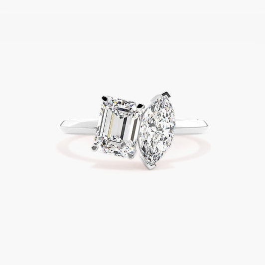 Toi & Moi - Marquise and Emerald Cut Diamond