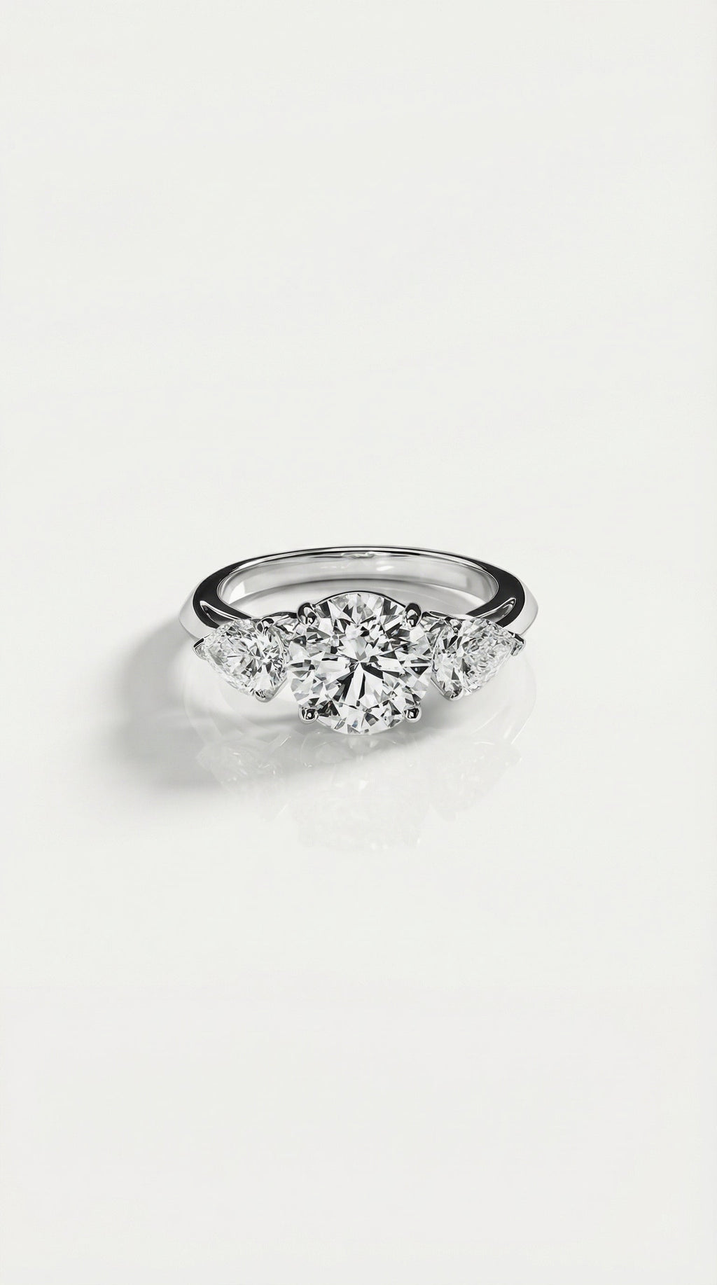 Levendi Classic - Trilogy Round & Pear cut Engagement Ring