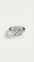 Levendi Classic - Trilogy Round & Pear cut Engagement Ring