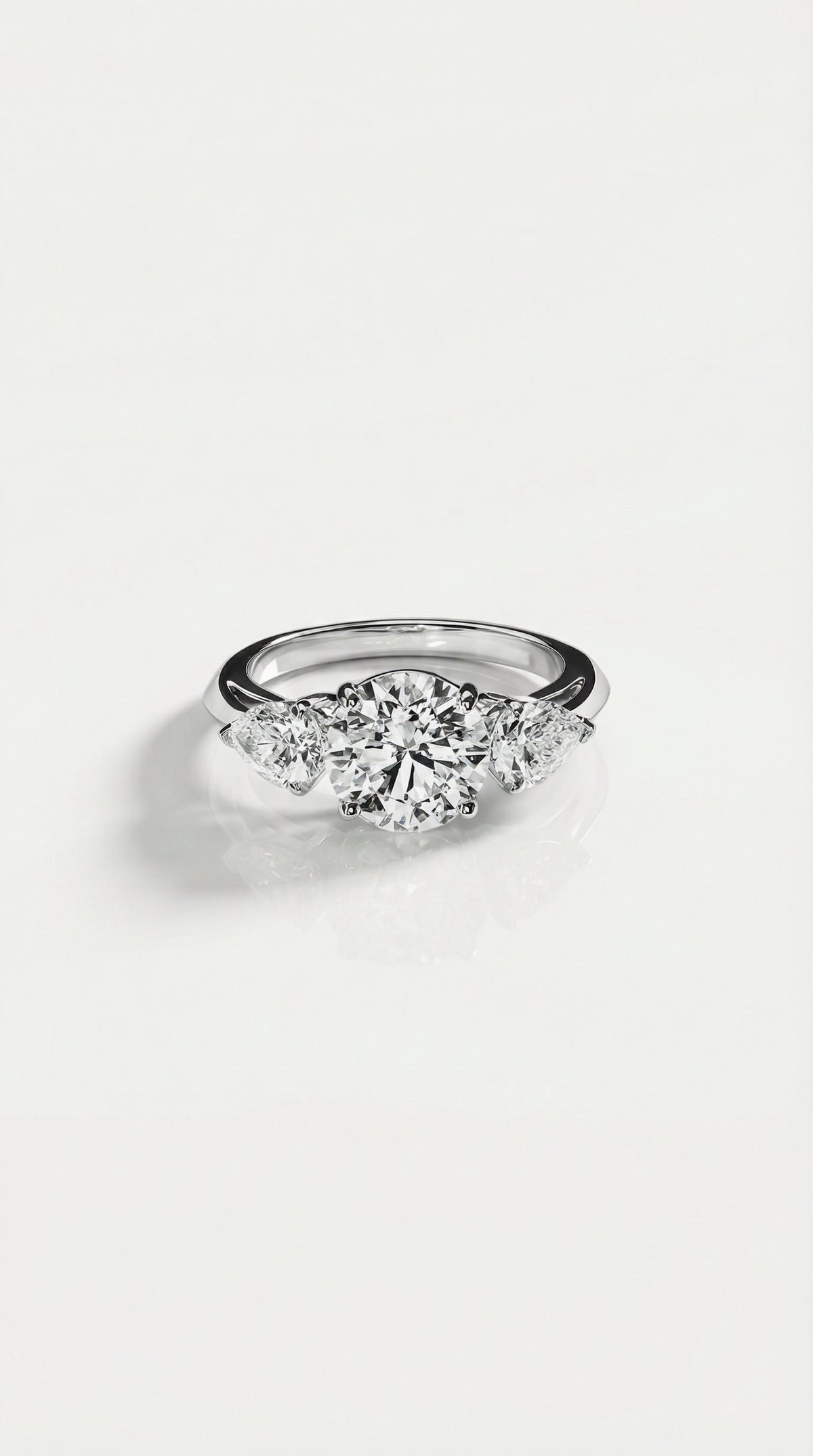 Levendi Classic - Trilogy Round & Pear cut Engagement Ring