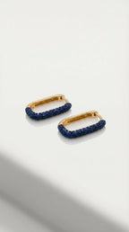 Levendi Essentials - U shape Blue Sapphire pavé Hoops