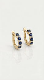 Levendi Essentials - Sapphire & Diamonds Hoops