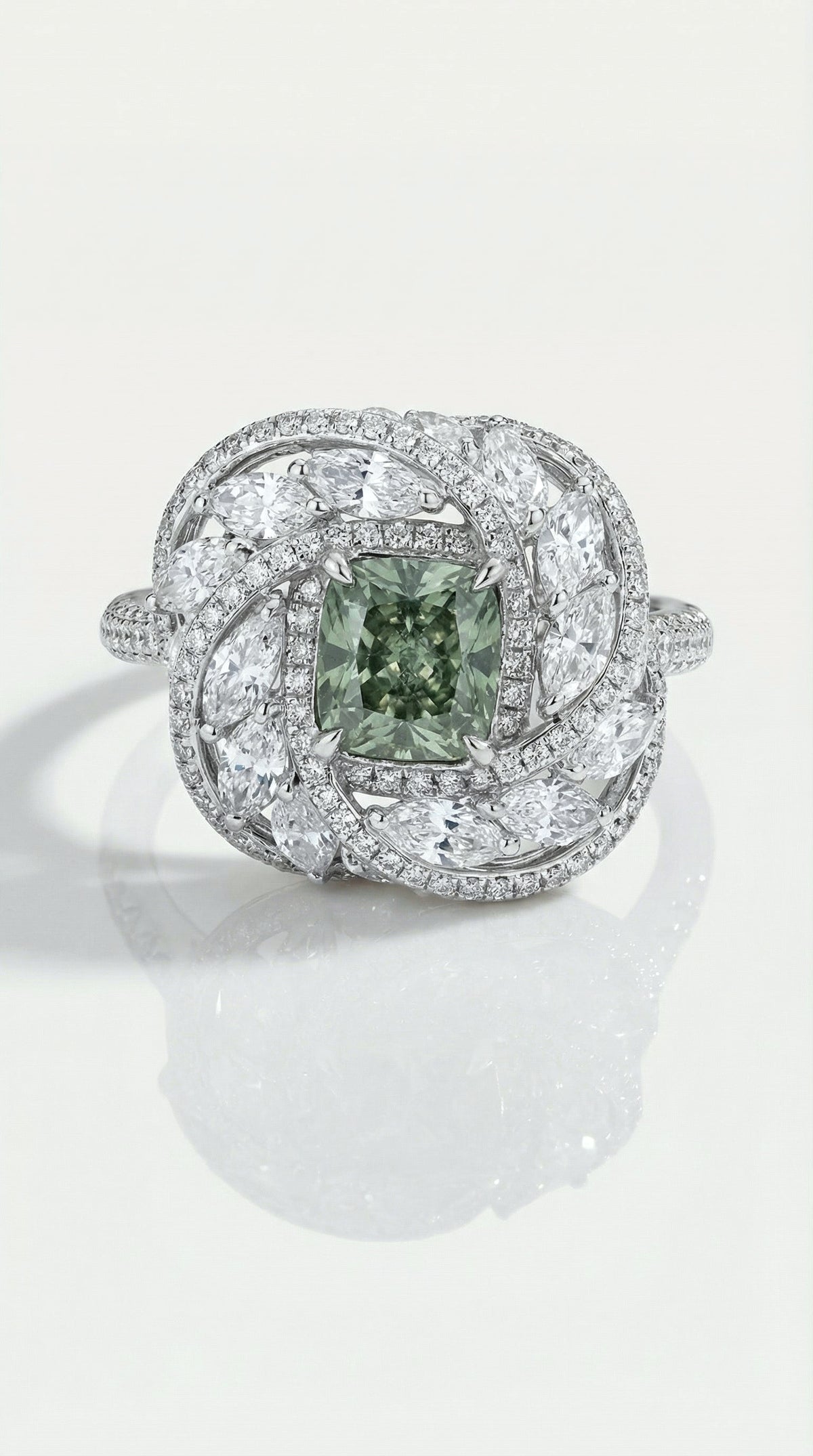 Green Aura - Fancy Green Diamond Ring