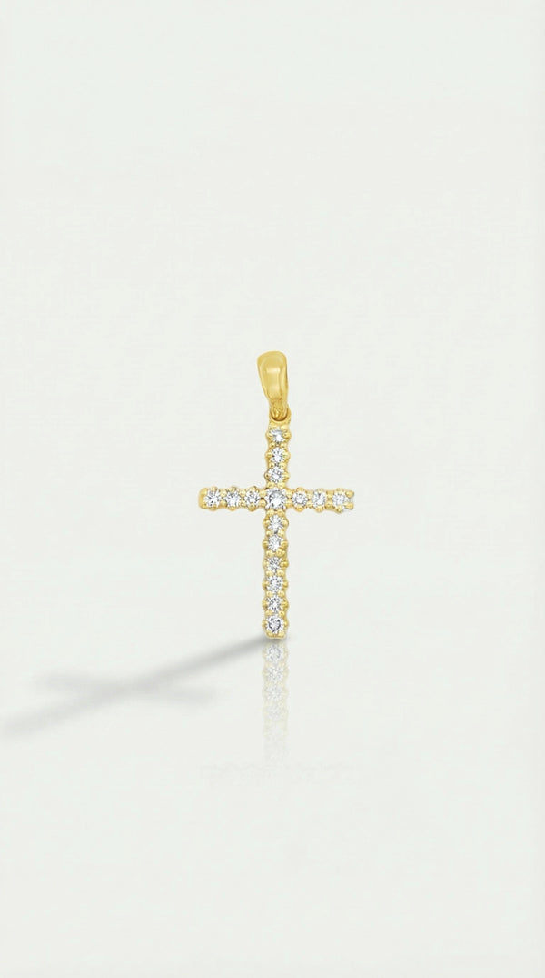 Thea - Grande Yellow Gold Diamonds Cross