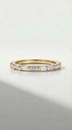 Wedding Band - 11 Baguettes Shared Claws Channel set