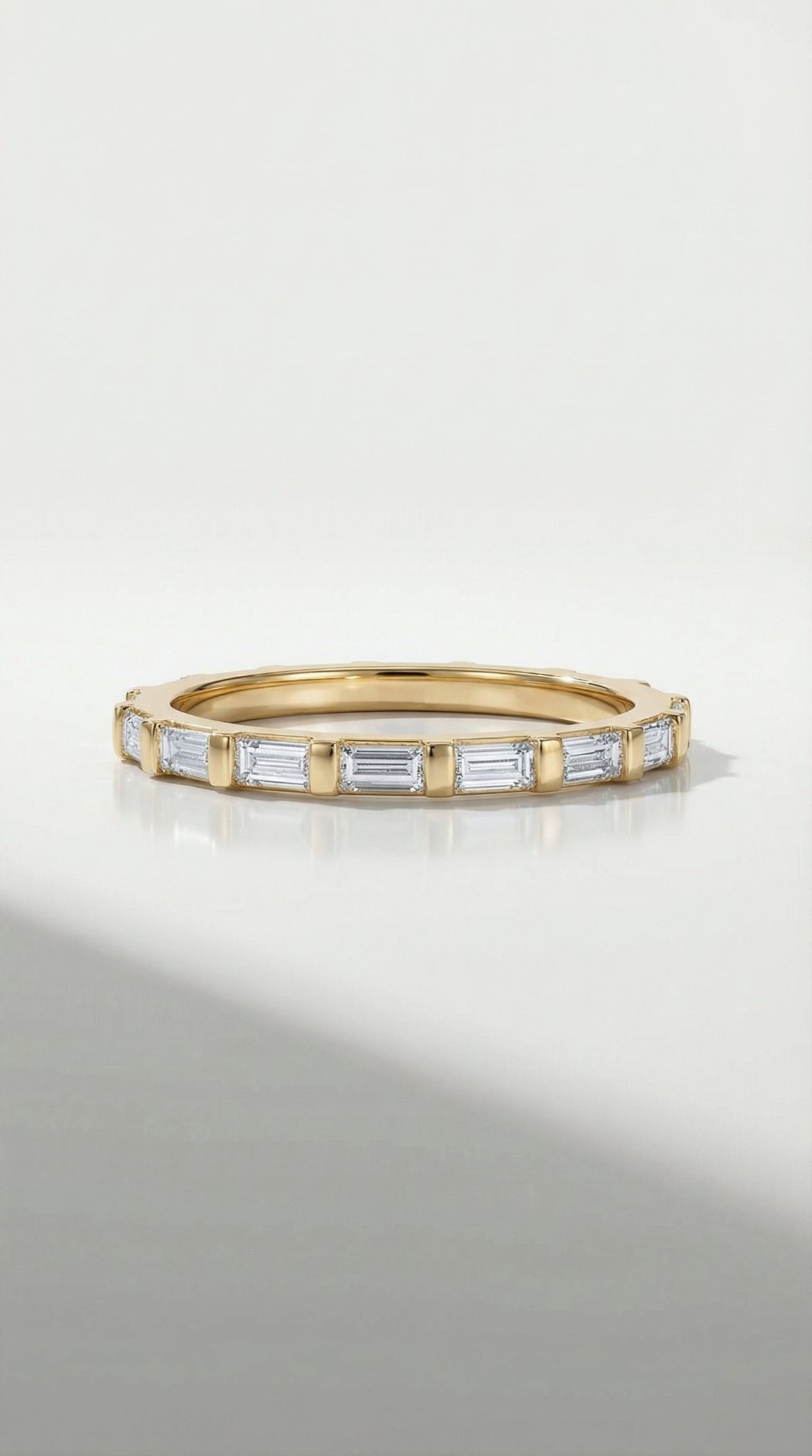 Wedding Band - 11 Baguettes Shared Claws Channel set