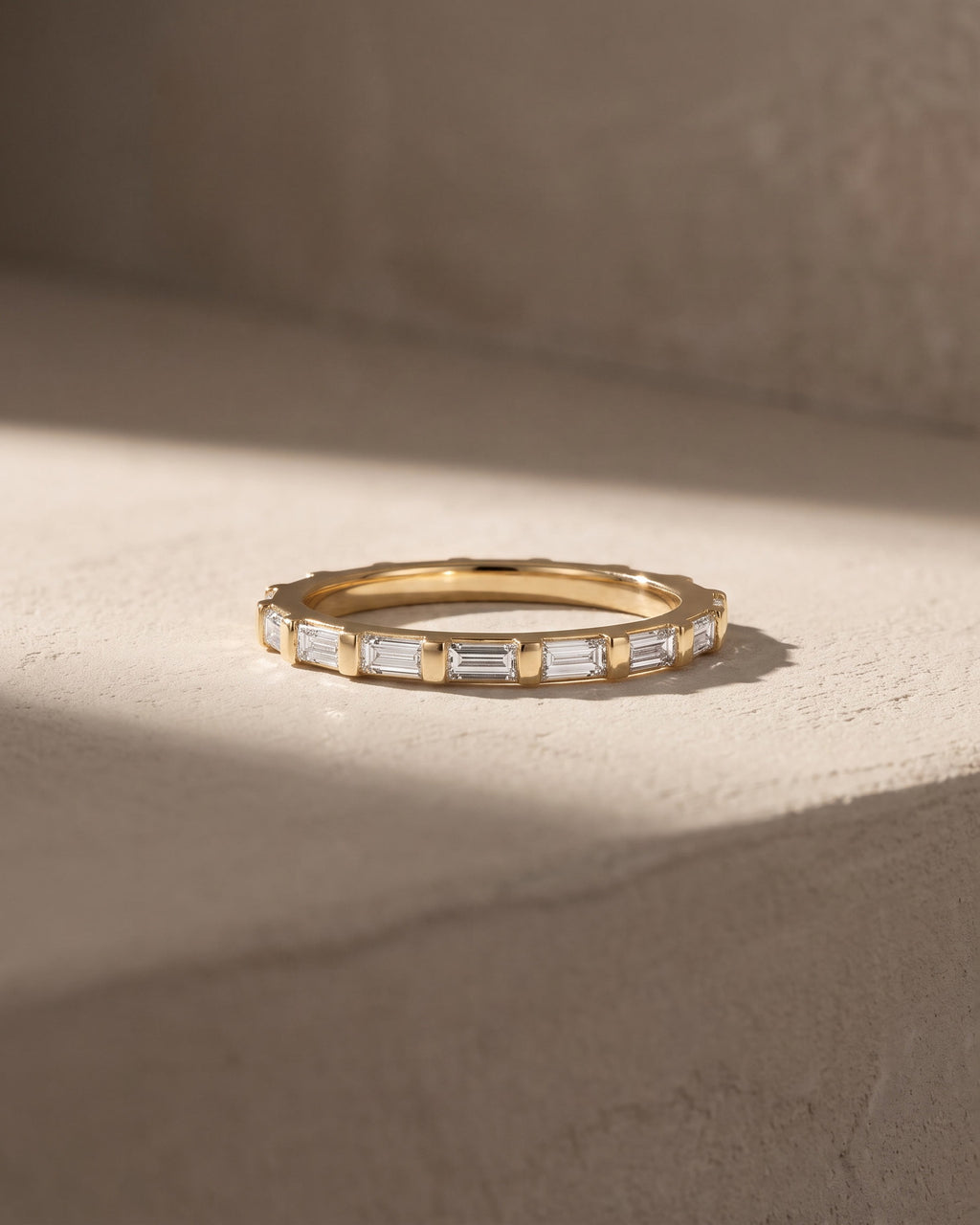 Wedding Band - 11 Baguettes Shared Claws Channel set — Levendi Jewellers