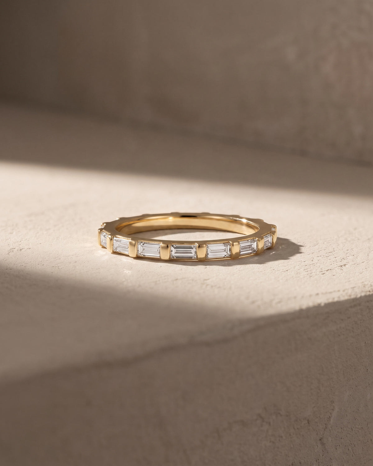 Wedding Band - 11 Baguettes Shared Claws Channel set — Levendi Jewellers