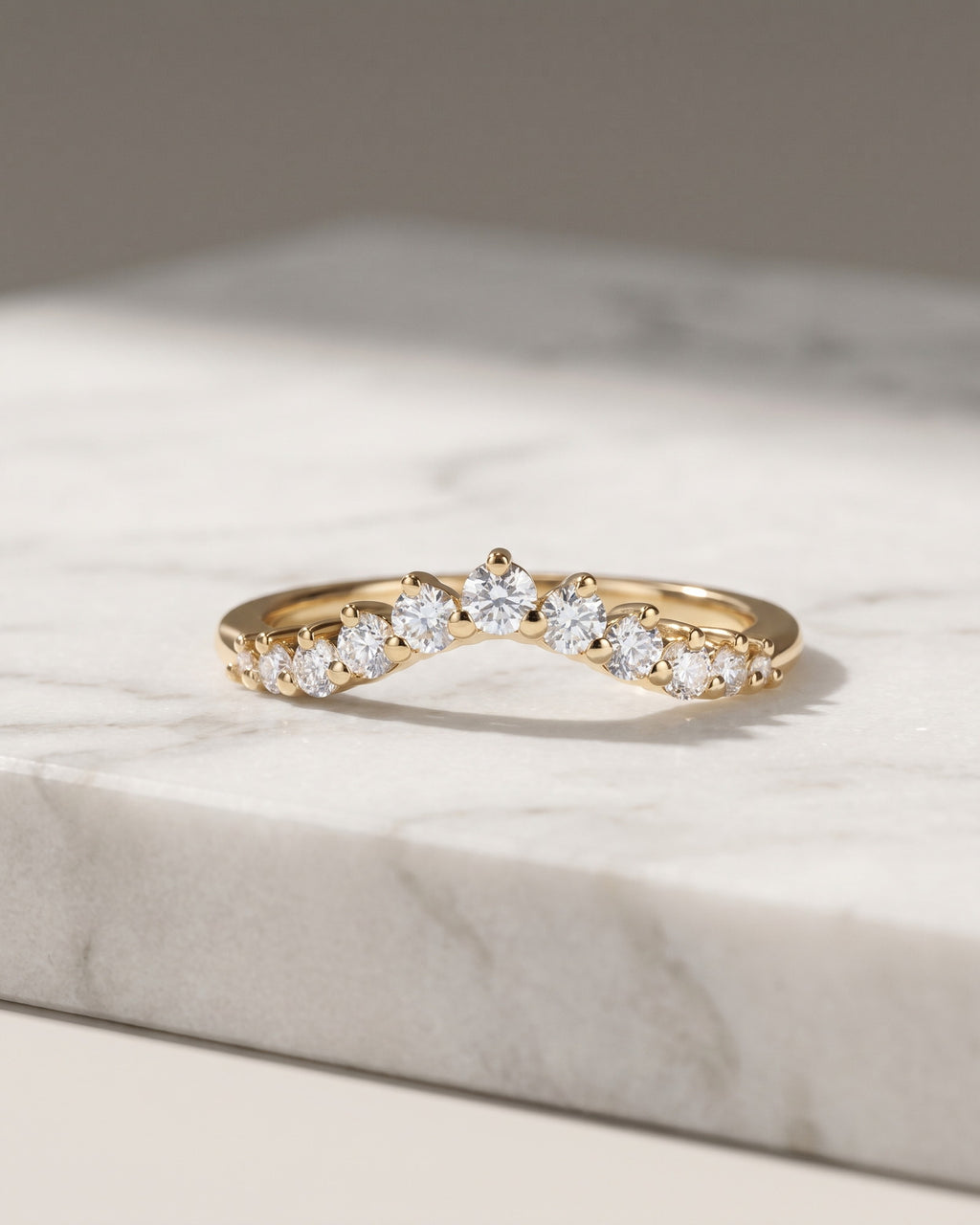 Wedding Band - 11 diamonds soft curve — Levendi Jewellers