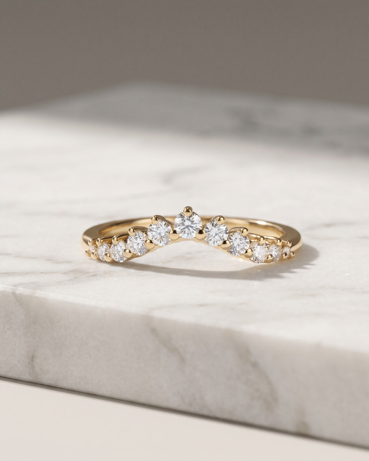 Wedding Band - 11 diamonds soft curve — Levendi Jewellers