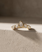 Wedding Band - 5 Pear Diamonds Bezel Set — Levendi Jewellers